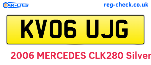 KV06UJG are the vehicle registration plates.