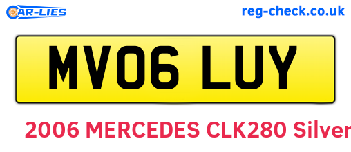 MV06LUY are the vehicle registration plates.