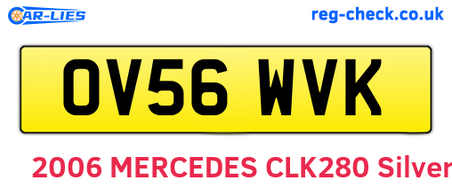 OV56WVK are the vehicle registration plates.