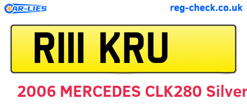 R111KRU are the vehicle registration plates.
