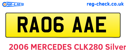 RA06AAE are the vehicle registration plates.