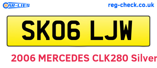 SK06LJW are the vehicle registration plates.