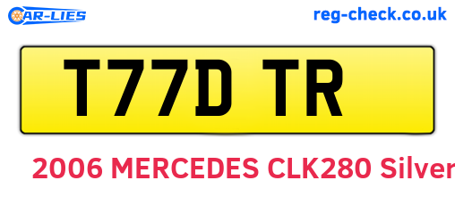 T77DTR are the vehicle registration plates.