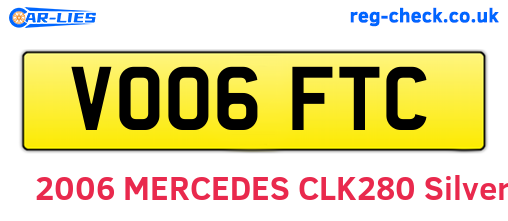 VO06FTC are the vehicle registration plates.