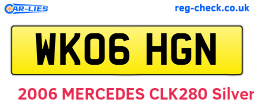 WK06HGN are the vehicle registration plates.