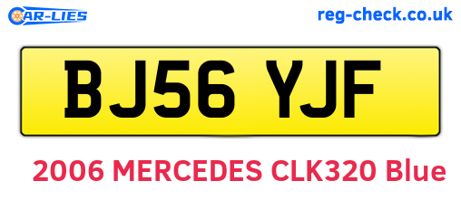 BJ56YJF are the vehicle registration plates.