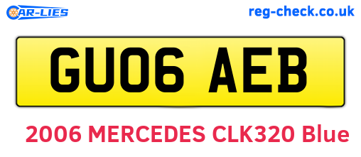 GU06AEB are the vehicle registration plates.