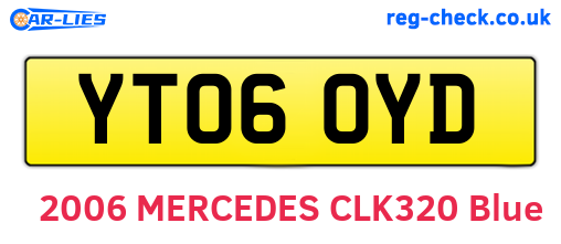 YT06OYD are the vehicle registration plates.