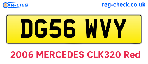 DG56WVY are the vehicle registration plates.