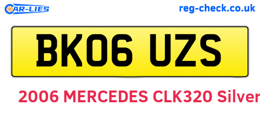 BK06UZS are the vehicle registration plates.