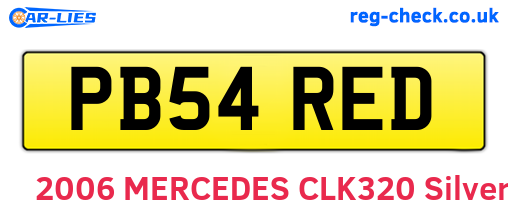 PB54RED are the vehicle registration plates.