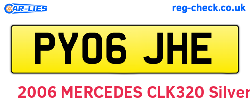 PY06JHE are the vehicle registration plates.