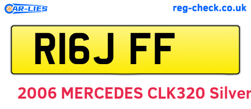 R16JFF are the vehicle registration plates.