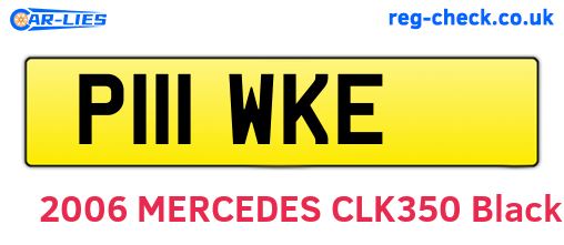 P111WKE are the vehicle registration plates.