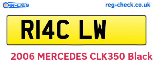 R14CLW are the vehicle registration plates.