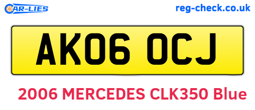 AK06OCJ are the vehicle registration plates.