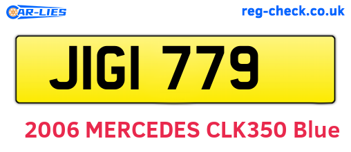 JIG1779 are the vehicle registration plates.
