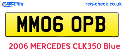 MM06OPB are the vehicle registration plates.