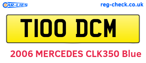 T100DCM are the vehicle registration plates.