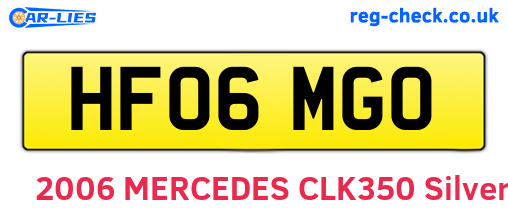 HF06MGO are the vehicle registration plates.