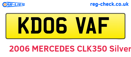 KD06VAF are the vehicle registration plates.