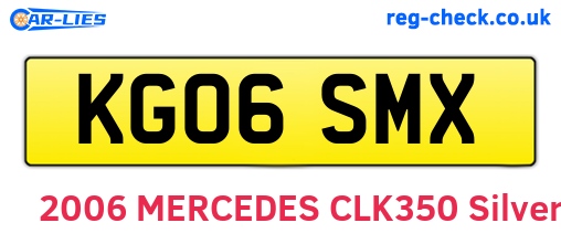 KG06SMX are the vehicle registration plates.