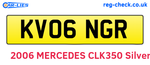 KV06NGR are the vehicle registration plates.
