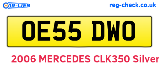 OE55DWO are the vehicle registration plates.