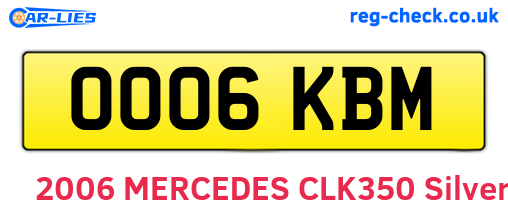 OO06KBM are the vehicle registration plates.