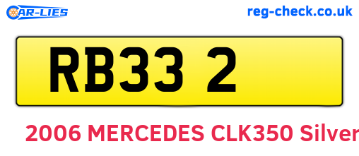 RB332 are the vehicle registration plates.
