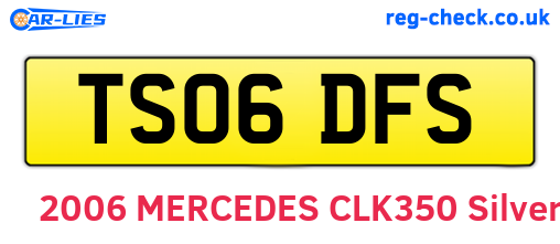 TS06DFS are the vehicle registration plates.