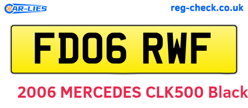 FD06RWF are the vehicle registration plates.