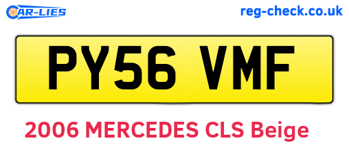 PY56VMF are the vehicle registration plates.