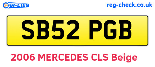 SB52PGB are the vehicle registration plates.
