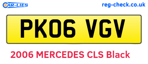 PK06VGV are the vehicle registration plates.