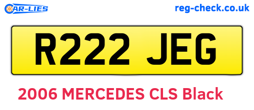 R222JEG are the vehicle registration plates.