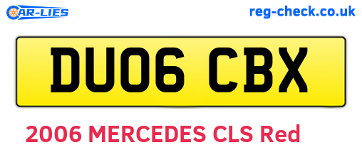 DU06CBX are the vehicle registration plates.