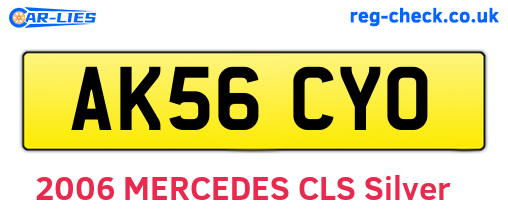 AK56CYO are the vehicle registration plates.