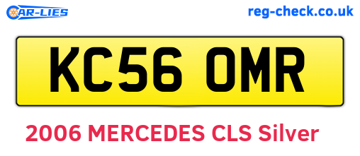 KC56OMR are the vehicle registration plates.