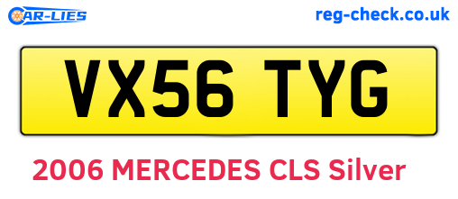 VX56TYG are the vehicle registration plates.