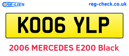 KO06YLP are the vehicle registration plates.
