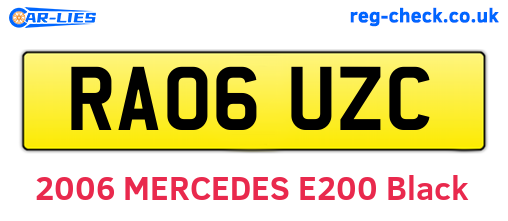 RA06UZC are the vehicle registration plates.