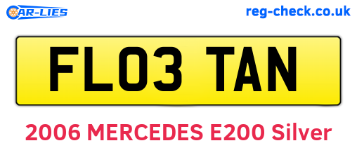 FL03TAN are the vehicle registration plates.