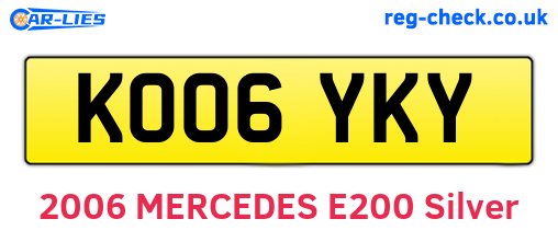 KO06YKY are the vehicle registration plates.