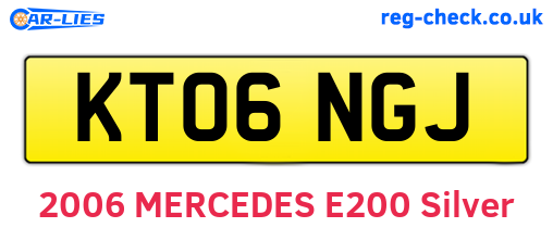 KT06NGJ are the vehicle registration plates.