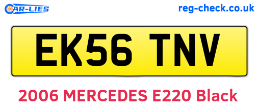 EK56TNV are the vehicle registration plates.