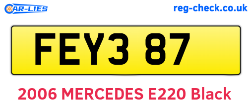 FEY387 are the vehicle registration plates.
