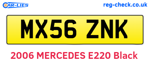 MX56ZNK are the vehicle registration plates.
