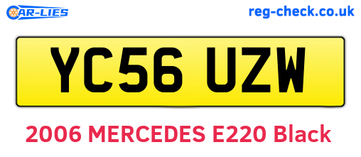 YC56UZW are the vehicle registration plates.