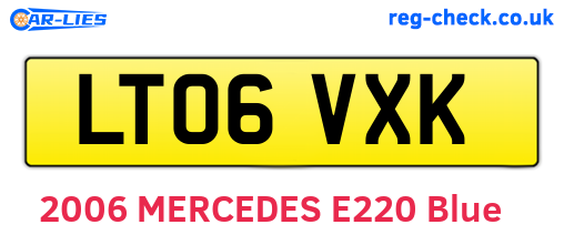 LT06VXK are the vehicle registration plates.
